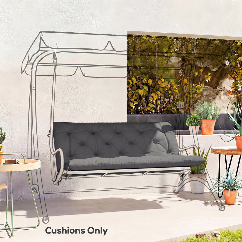 Garden Bench and Swing Seat Cushion for Two Seaters with Water Resistant Cover Black