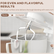 White 1300W Kitchen Stand Mixer with Accessories by HOMCOM