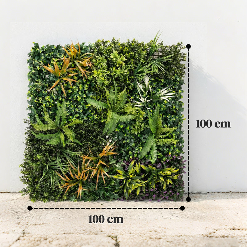 Artificial Hedge Panel for Garden Privacy and Low Maintenance Greenery 100 x 100 cm Green Outsunny