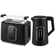 Homcom kettle and toaster set in black on a white background