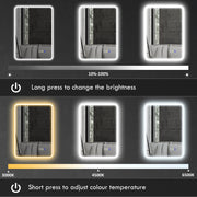 50 x 70 cm LED Bathroom Mirror with Bluetooth and Backlit Lighting in Silver by Homcom