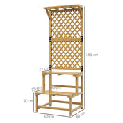 Wooden Plant Stand with Trellis Natural Finish for Garden and Patio by Outsunny