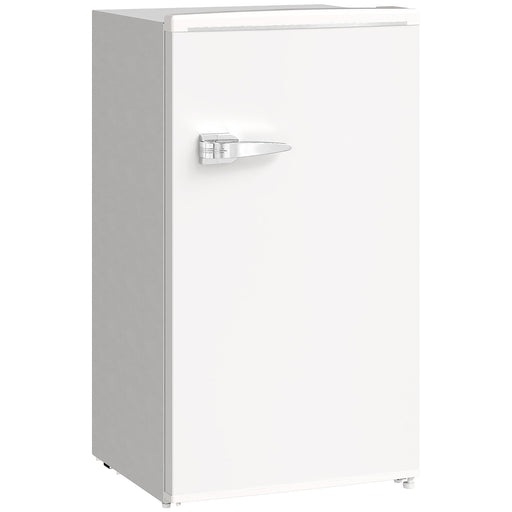 White 85L Retro Under Counter Fridge with Chiller Box and Glass Shelves by HOMCOM