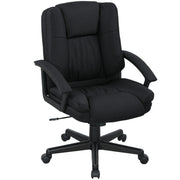 Linen Look Ergonomic Office Chair With Padded Seat For Home Or Work Use Black