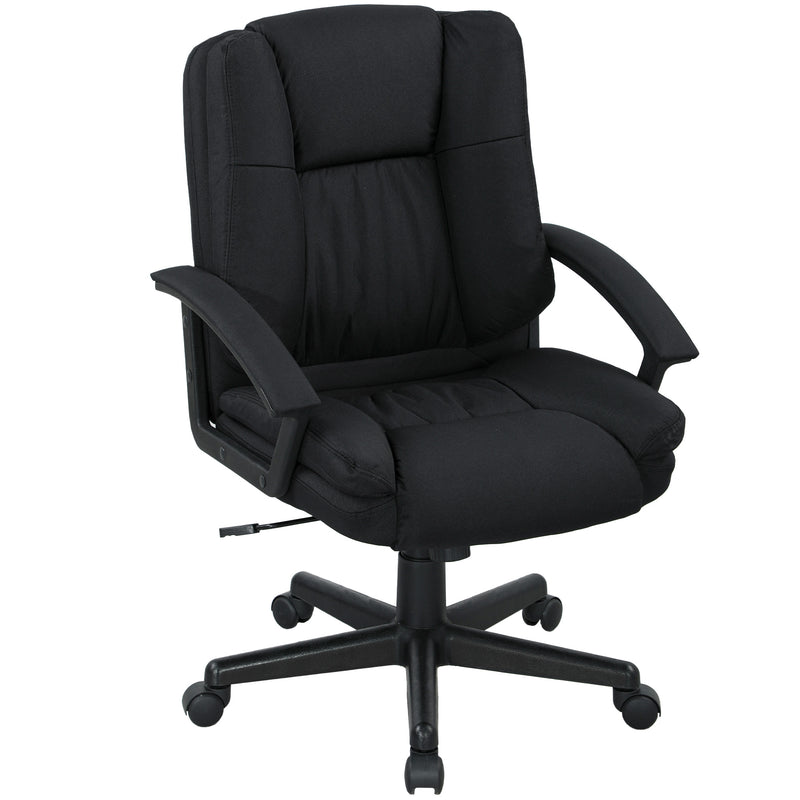 Linen Look Ergonomic Office Chair With Padded Seat For Home Or Work Use Black