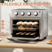 24L Silver Air Fryer Oven 1600W Oil Free Cooking with Timer Touch Screen by HOMCOM