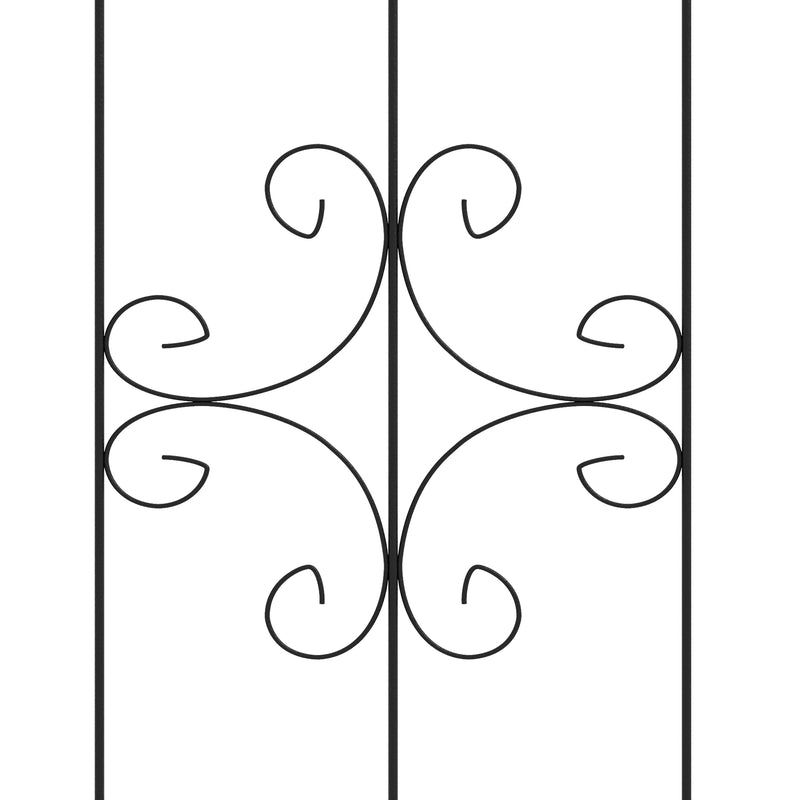 Garden Trellis Panels Set of 4 for Climbing Plants with Decorative Curved Design Black Outsunny