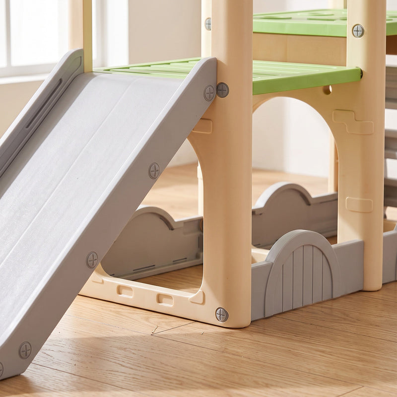 Close-up of the slide join and arched lower frame with screw fixings