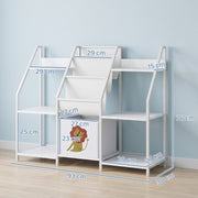 Layered cubbies for sorting toys by size and type