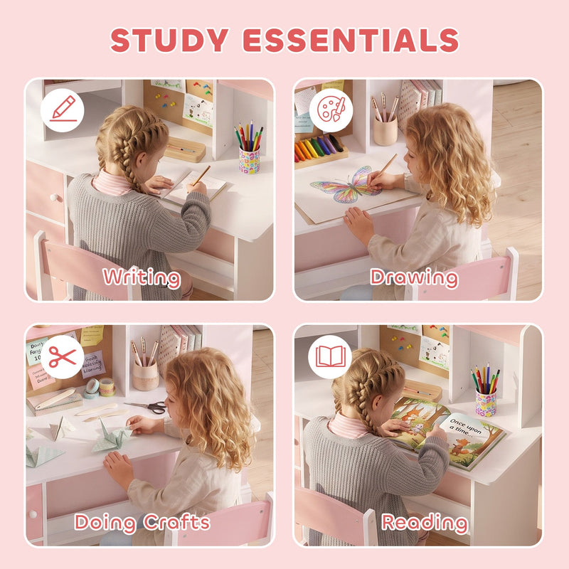 Child using the kids desk for writing, drawing, crafts and reading