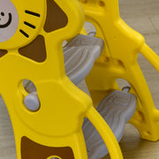 Close-up of the yellow Aiyaplay slide's climbing steps and ladder rails