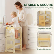 Stable and secure trapezoid frame close-up with a child washing hands at the kitchen sink