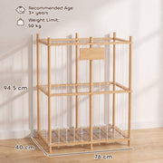 Dimensions diagram of the storage frame at 76 cm wide, 40 cm deep and 94.5 cm high