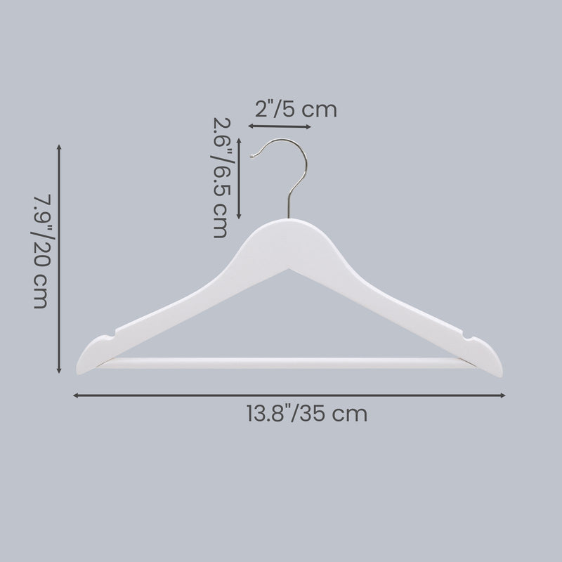 Labelled dimensions diagram of the kids hanger showing 35 cm width and 20 cm height