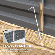 Metal Raised Garden Bed with Cover for Herbs and Vegetables White and Dark Grey by Outsunny