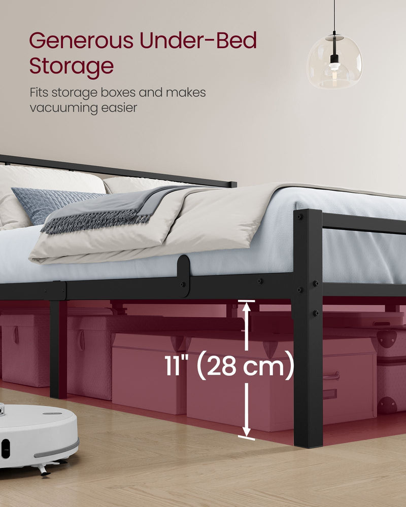 Under-bed storage space of 28 cm beneath the bed frame
