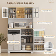 Storage layout graphic labelling 2 open shelves, the bin cabinet, 3 door shelves and anti-fall bars