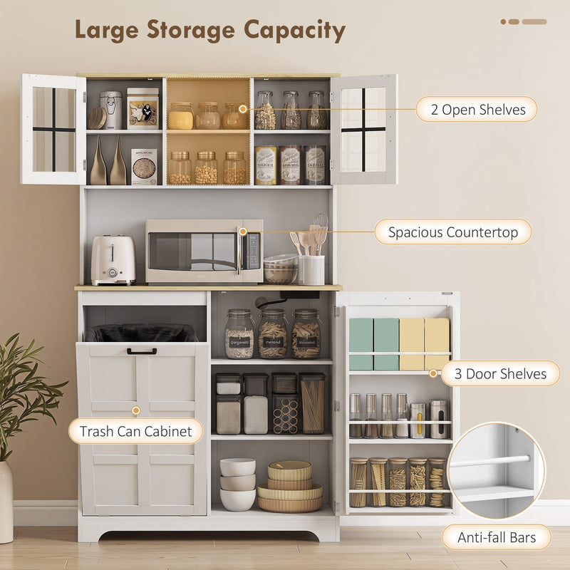 Storage layout graphic labelling 2 open shelves, the bin cabinet, 3 door shelves and anti-fall bars