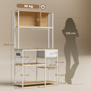 Dimensions diagram of the HOMCOM kitchen storage rack: 100 x 40 x 180.2 cm