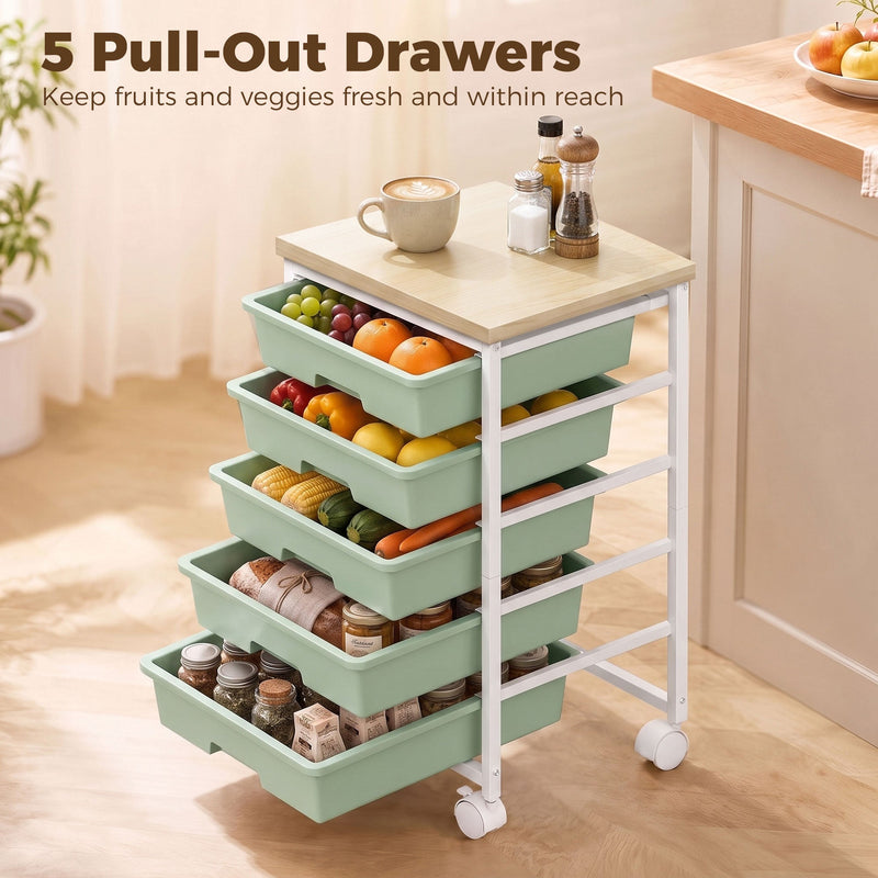 Kitchen Storage Trolley, Green