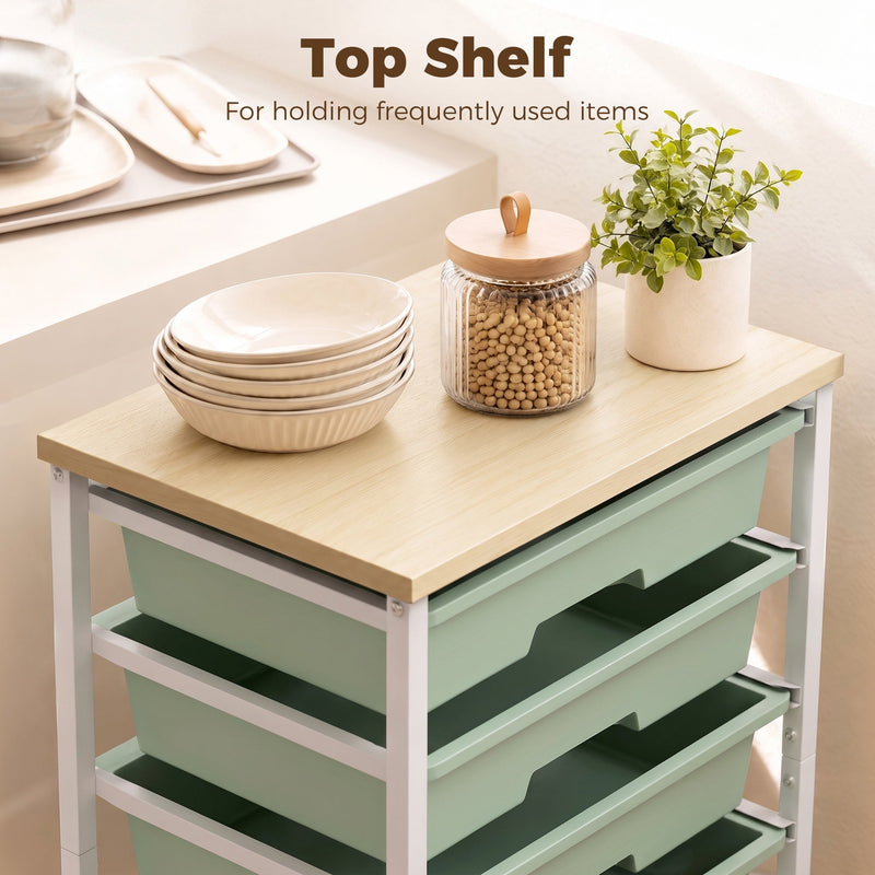 Kitchen Storage Trolley, Green