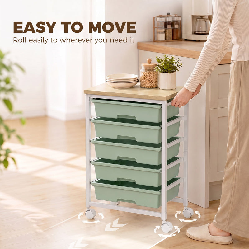 Kitchen Storage Trolley, Green
