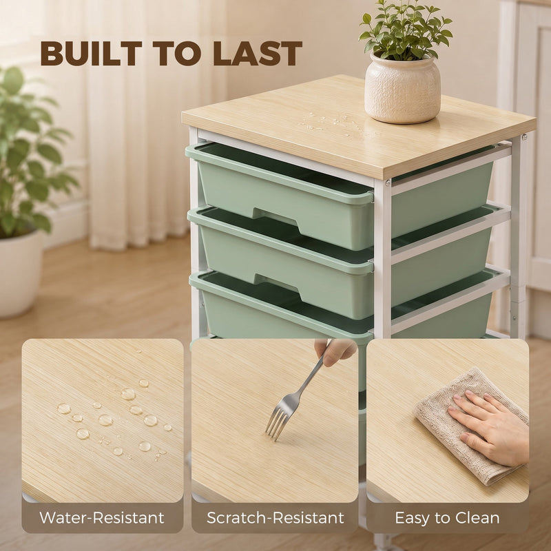 Kitchen Storage Trolley, Green