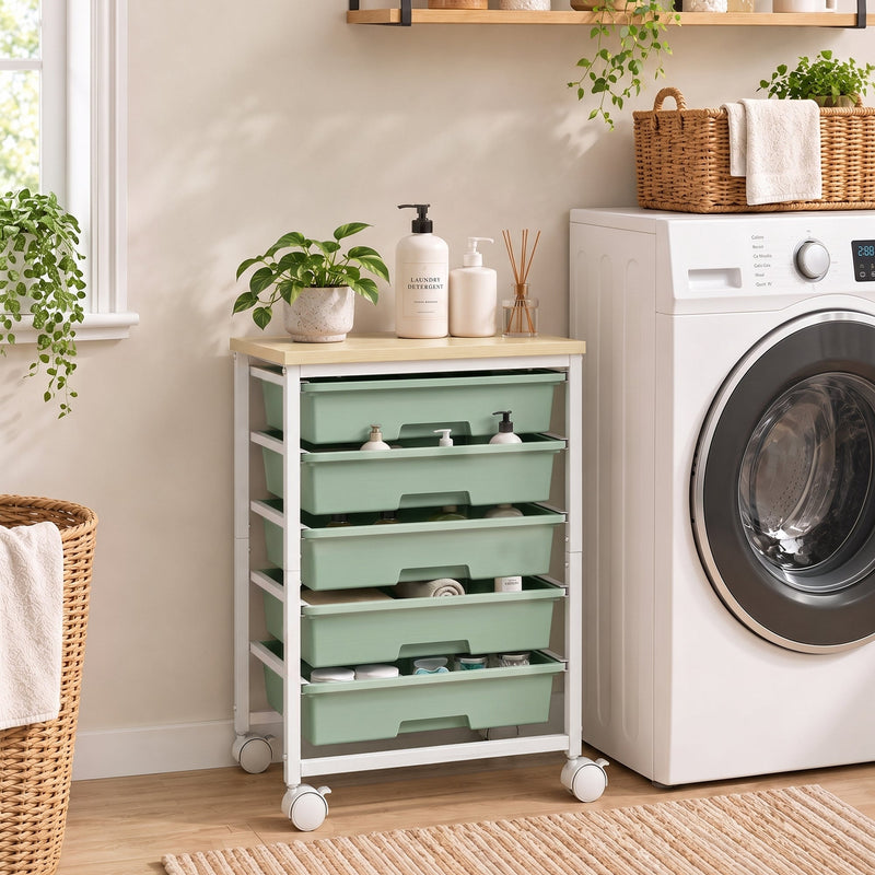 Kitchen Storage Trolley, Green