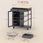 Kitchen trolley styled in a small kitchen setting