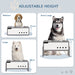 Adjustable Raised Dog Bowl Stand with Storage Slow Feeder Mat and 2 Steel Bowls by PawHut