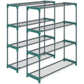 4 Tier Steel Plant Stand Set for Indoor or Outdoor Space Saving Display Dark Green Outsunny