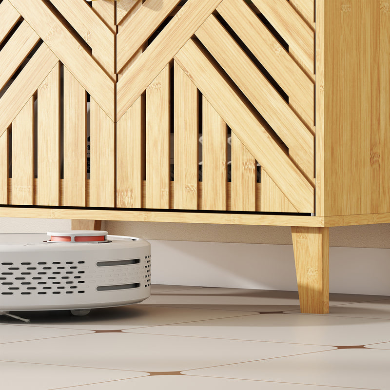 Under Sink Bathroom Cabinet with Adjustable Shelf for Pedestal Free Basins