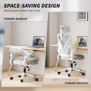 Ergonomic Office Chair With Adjustable Headrest And Foldable Backrest For Home Work Light Grey AOSOM