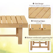 2 Seater Wooden Garden Bench Set for Patio or Indoor Use with Sturdy Fir Wood Frame, Natural