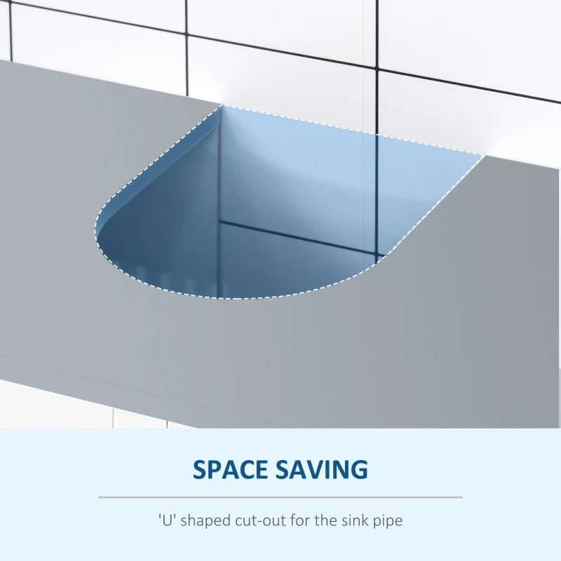 kleankin Under Sink Cabinet, Double Doors, White