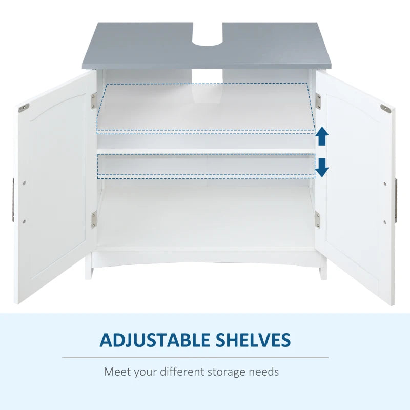 kleankin Under Sink Cabinet, Double Doors, White