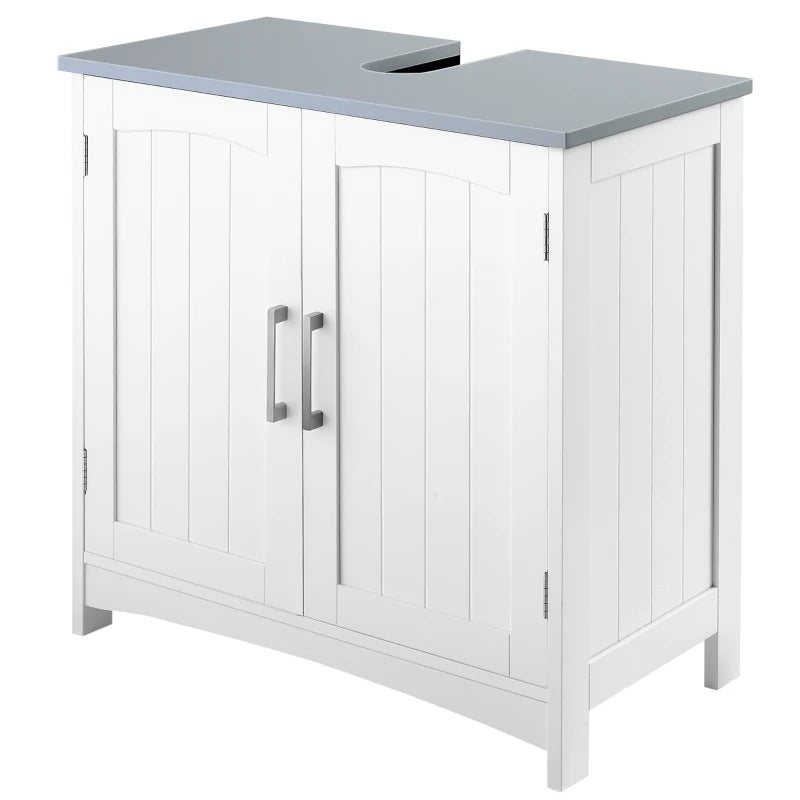 kleankin Under Sink Cabinet, Double Doors, White