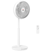 White Oscillating Pedestal Fan with Adjustable Height and Tilt Function