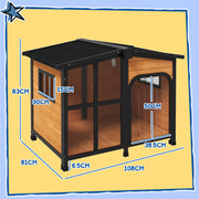 Wooden Dog Kennel with Removable Floor Openable Roof and Large Window Yellow by PawHut