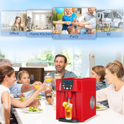 3L Ice Maker and Water Dispenser Produces 12kg Daily with Fast 9 Cube Cycles, Red