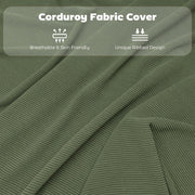 Set of Four Folding Seat Chairs with Soft Corduroy Upholstery for Dining or Guests Green
