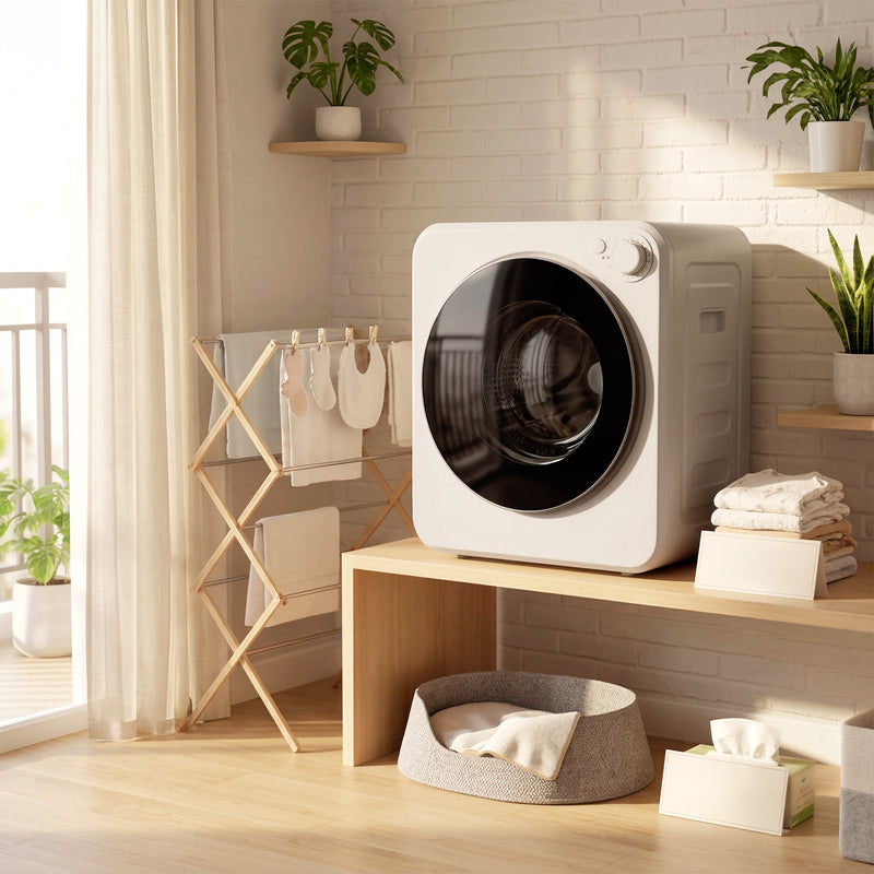 Compact Tumble Dryer for Small Flats with 5 Programmes and Flexible Installation White