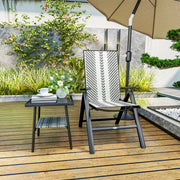 Grey Rattan Reclining Garden Chairs Set for Outdoor Relaxing Comfort by Outsunny