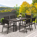 7 Piece Rattan Patio Dining Set With Rectangle Table and Stackable Chairs by Outsunny