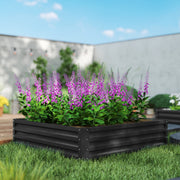 432L Raised Garden Bed Box with Steel Frame for Growing Vegetables and Herbs, Grey