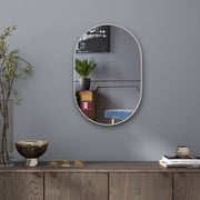 Round Tempered Glass Bathroom Wall Mirror 60cm Ideal for Small Spaces, Silver Tone