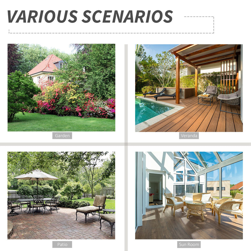 Set of 4 Brown Folding Rattan Chairs for Garden or Patio with Comfortable Seating