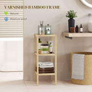 Three Tier Bamboo Bathroom Storage Shelf Natural Finish by HOMCOM