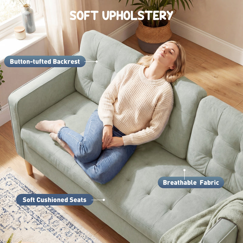3 Seater Sofa with Hidden Storage for Small Living Rooms Light Grey AOSOM