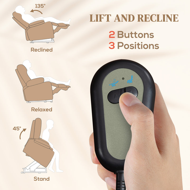 Light Brown Velvet Electric Riser Recliner Armchair With Massage Function by HOMCOM